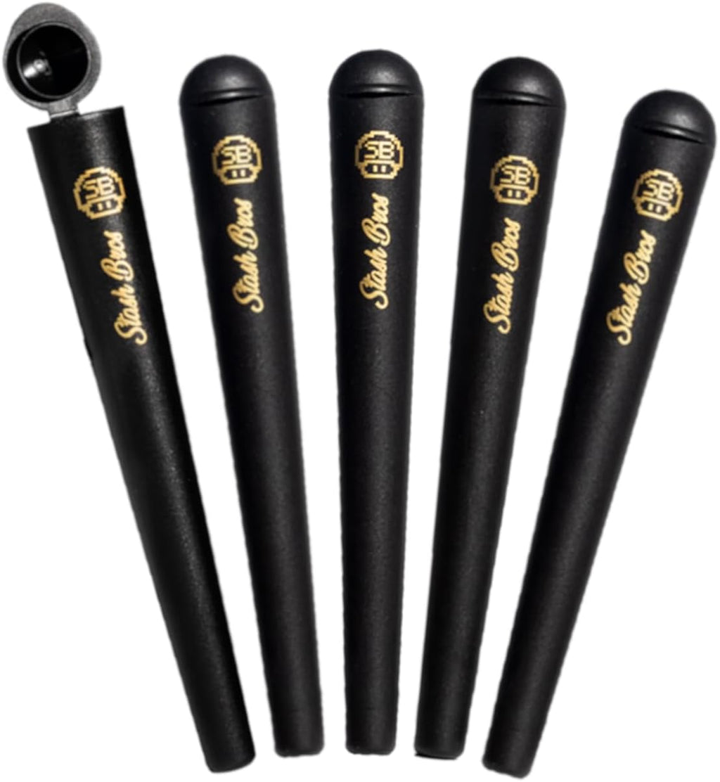 Stash Bros 5 Airtight Storage tubes (Black)