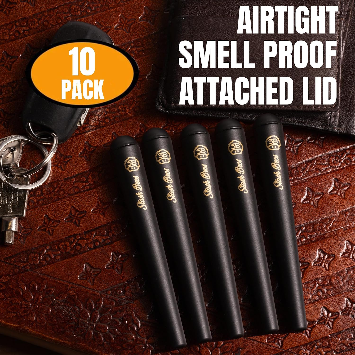 Stash Bros Airtight Storage Tubes (10 Pack)