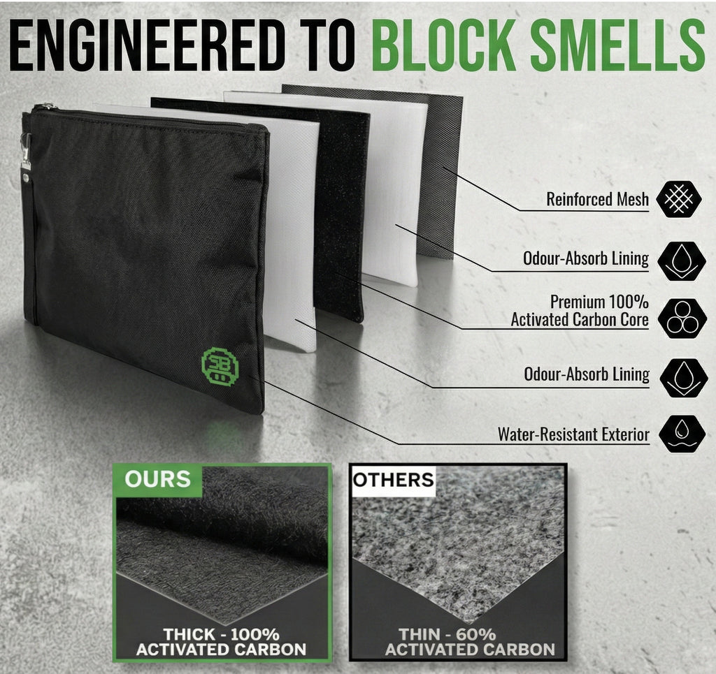 Stash Bros Pocket Smell Proof Bag & 2 Airtight Storage Tubes