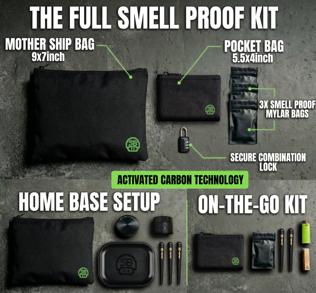 Stash Bros Smell Proof Bag Set – Mini & Large Smell Proof Bags with Lock