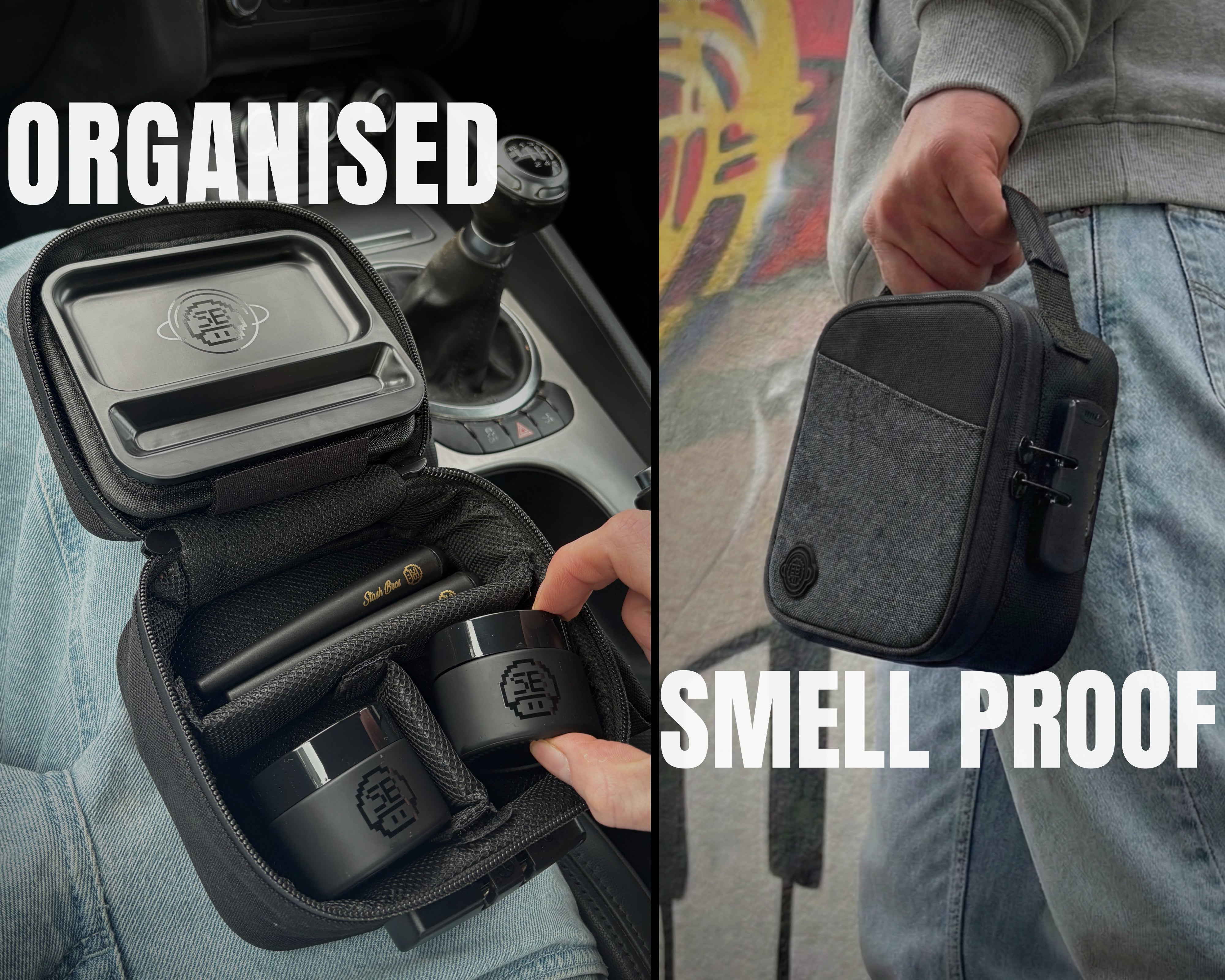Stash Bros Magnetic Case Smell Proof Storage System.